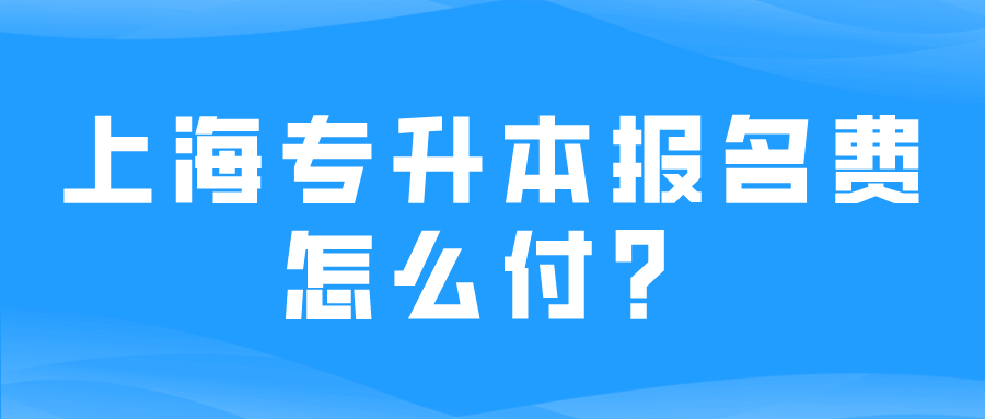 上海专升本报名费怎么付？