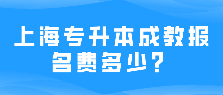 上海专升本考试报名费