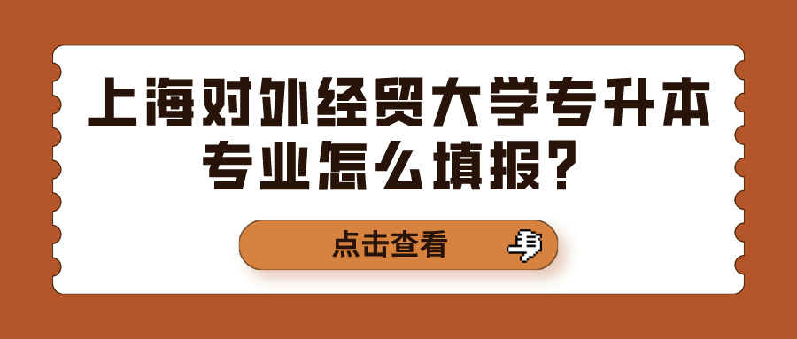 上海对外经贸大学专升本专业怎么填报？