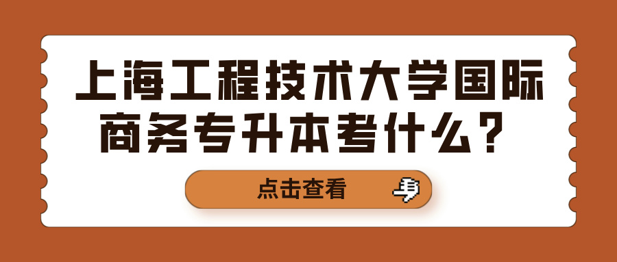 上海工程技术大学国际商务专升本考什么？