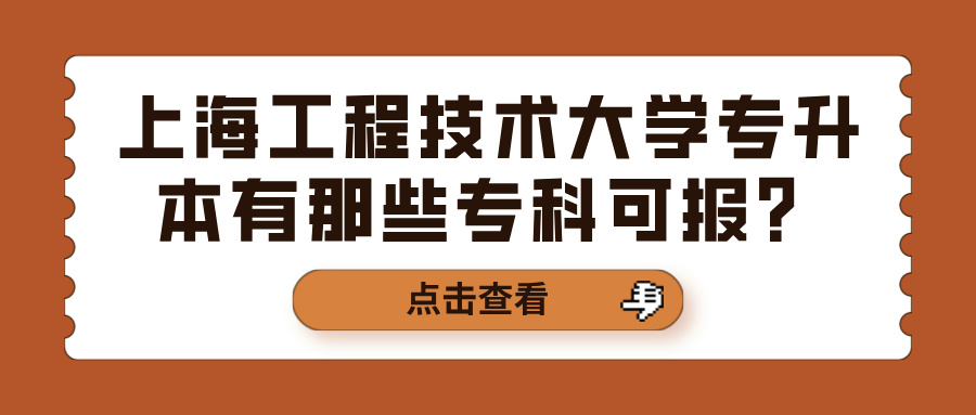 上海工程技术大学专升本有那些专科可报？