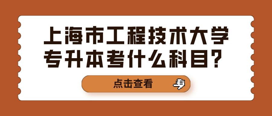 上海市工程技术大学专升本考什么科目？