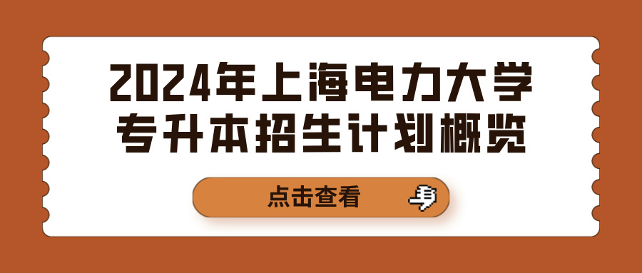 2024年上海电力大学专升本招生计划概览