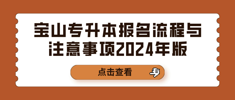 宝山专升本报名流程与注意事项2024年版