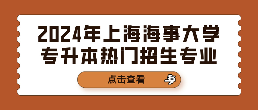 2024年上海海事大学专升本热门招生专业