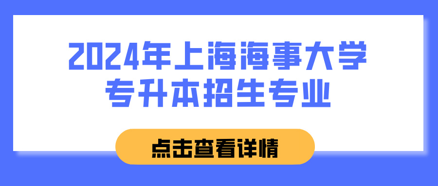 2024年上海海事大学专升本招生专业