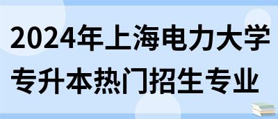 2024年上海电力大学专升本热门招生专业(图1)