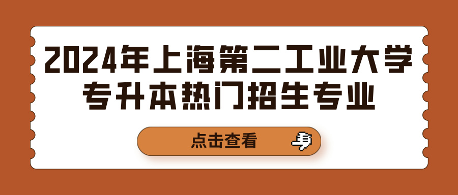 2024年上海第二工业大学专升本热门招生专业