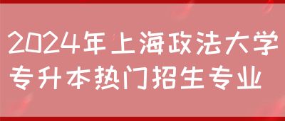 2024年上海政法大学专升本热门招生专业(图1)