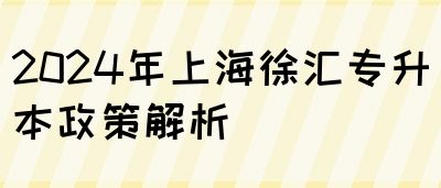 2024年上海徐汇专升本政策解析(图1)