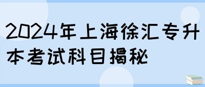 2024年上海徐汇专升本考试科目揭秘(图1)