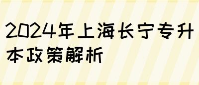 2024年上海长宁专升本政策解析