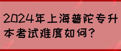 2024年上海普陀专升本考试难度如何？(图1)