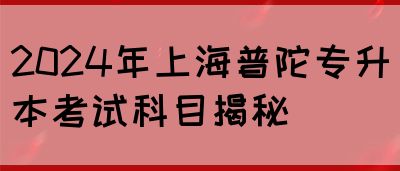 2024年上海普陀专升本考试科目揭秘(图1)