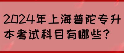 2024年上海普陀专升本考试科目有哪些？(图1)