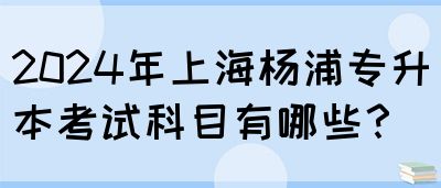 2024年上海杨浦专升本考试科目有哪些？