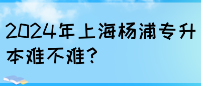 2024年上海杨浦专升本难不难？