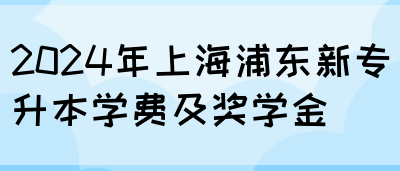 2024年上海浦东新专升本学费及奖学金