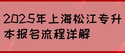 2025年上海松江专升本报名流程详解(图1)