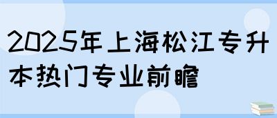 2025年上海松江专升本热门专业前瞻(图1)