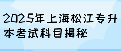 2025年上海松江专升本考试科目揭秘(图1)