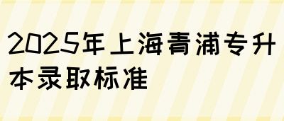 2025年上海青浦专升本录取标准(图1)