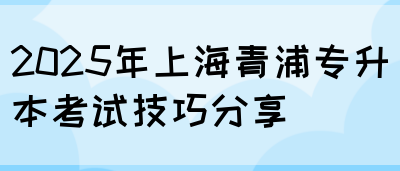 2025年上海青浦专升本考试技巧分享(图1)