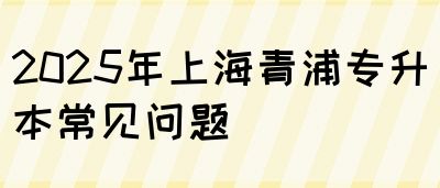 2025年上海青浦专升本常见问题(图1)