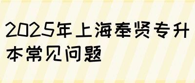 2025年上海奉贤专升本常见问题(图1)