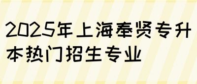 2025年上海奉贤专升本热门招生专业(图1)