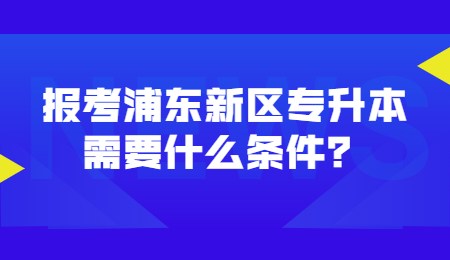 报考浦东新区专升本需要什么条件？