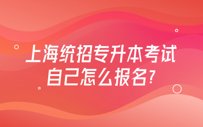 上海统招专升本考试自己怎么报名?